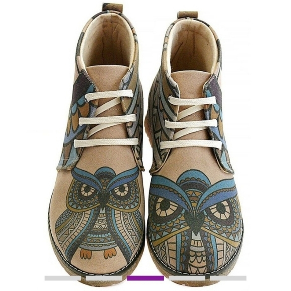 Anthropologie Shoes - Goby🦉 wise Owl Vegan geometrical Boho RARE unique chukka boots desert shoes